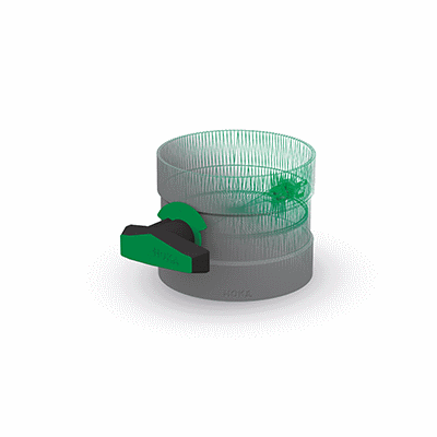 HoKa Vanne papillon avec joint, poignée, des deux côtés avec bride, grille de 15°