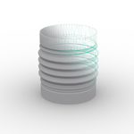 HoKa PVC Manchette 4-fois ondulé, avec manchons les deux côtés