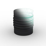 HoKa TPE Manchette 4-fois ondulé, avec manchons les deux côtés