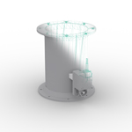 HoKa Control butterfly valve with flanges prepared for motor, with lip seal