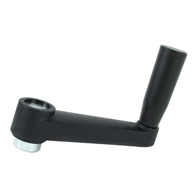 Arm with rotating handle - Square bore - Technopolymer / Technopolymer / Folding handle - Technopolymer. Simplified drawing