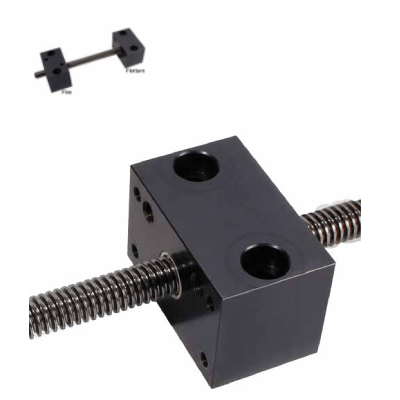 Pillow block for trapezoidal leadscrew