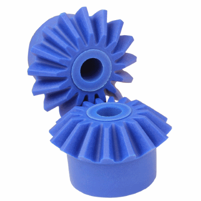 Moulded plastic bevel gear (blue nylon), Ratio 1:1  , Serie Food industry