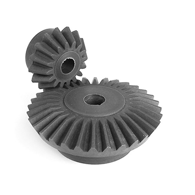 Moulded plastic bevel gear - Nylon 6 - Ratio 1.5:1 - Module 2.0