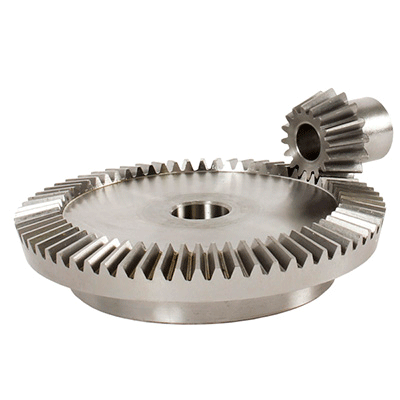 Bevel gear - Steel C43 - Ratio 4:1 - Module 1.5 to 5.0