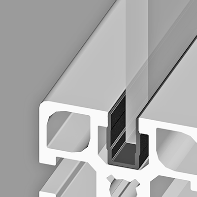 Panel support profile - Inserts into aluminium profile slots