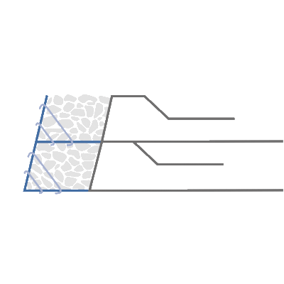 Half-gabion facing