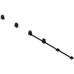 Upper run guide for long travels, self-supporting in chip areas