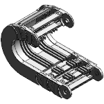 Rol Energy Chain with combstile AUTO-GLIDE cross bars