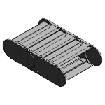 Fully enclosed (lids openable along the outer radius, from one side)