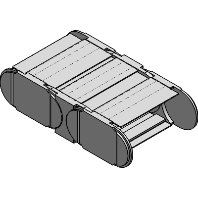 Fully enclosed (lids openable along the outer radius, from one side)