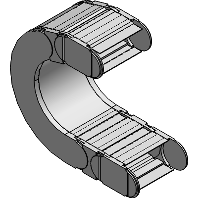 Fully enclosed (lids openable along the outer radius, from one side)