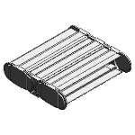 Fully enclosed (lids openable along the outer radius, from one side)