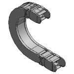 Fully enclosed (lids openable along the outer radius, from one side)