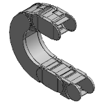 Fully enclosed (lids openable along the outer radius, from one side)