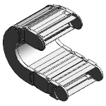 Fully enclosed (lids openable along the outer radius, from one side)