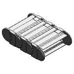 Fully enclosed (lids openable along the outer radius, from one side)