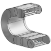 Fully enclosed (lids openable along the outer radius, from one side)