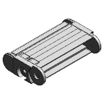Fully enclosed (lids openable along the outer radius, from one side)