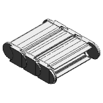 Fully enclosed (lids openable along the outer radius, from one side)