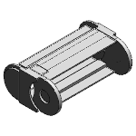 Fully enclosed (lids openable along the outer radius, from one side)