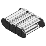 Fully enclosed (lids openable along the outer radius, from one side)