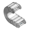 Fully enclosed (lids openable along the outer radius, from one side)