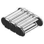 Fully enclosed (lids openable along the outer radius, from one side)