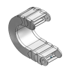Fully enclosed (lids openable along the outer radius, from one side)