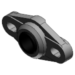 High-temperature flange bearings with 2 mounting holes