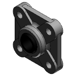 High-temperature flange bearings with 4 mounting holes