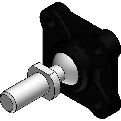 Flange bearing with ball stud, male thread