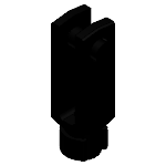 Clevis joints with spring-loaded fixing clip, left-hand thread