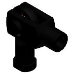 Clevis joint with pin, circlip and rod end bearing, left-hand thread