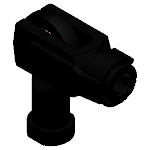 Clevis joint with spring-loaded fixing clip and rod end bearing, right-hand thread