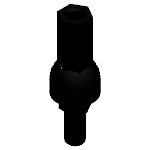Axial joint with ball cap and ball stud, right-hand thread