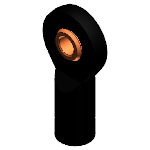 Rod end with internal thread, leftt-hand thread