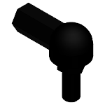 Angle joint with ball cap and ball stud, right-hand thread