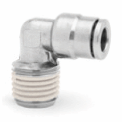 Fixed elbow adaptor, O/D tube to male NPTF thread