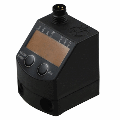 Pneumatic pressure switch, electronically operated