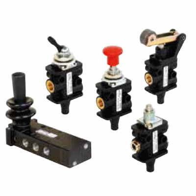 Manual & Mechanical spool valves In-line 3/2, 5/2 & 5/3, 1/8" & 1/4" NPT