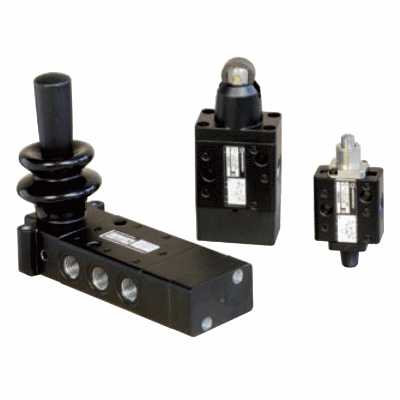 3/2, 5/2 or 5/3 Manual and mechanical actuated spool valves
