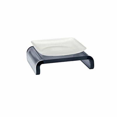 Tabletop soap holder with satined glass dish