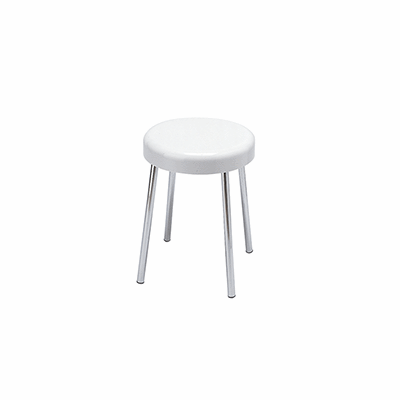 Stool with seat in ureic resin (UF), steel legs