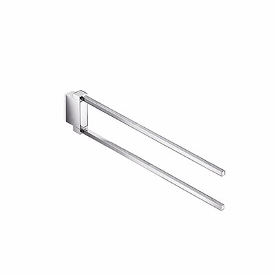Double swing arm towel holder