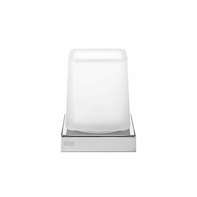 Tabletop tumbler holder with glass tumbler
