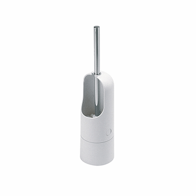 Free-standing toilet brush holder with basin inpolypropylene (PP)