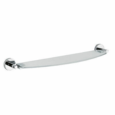 Tempered satined crystal shelf, 6 mm glass, with brackets