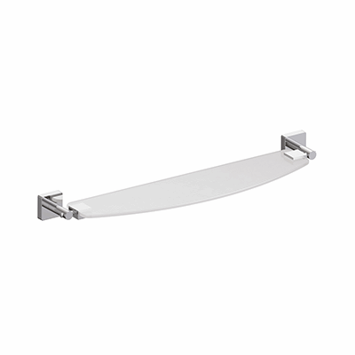 Tempered satined crystal shelf, 6 mm glass, with brackets