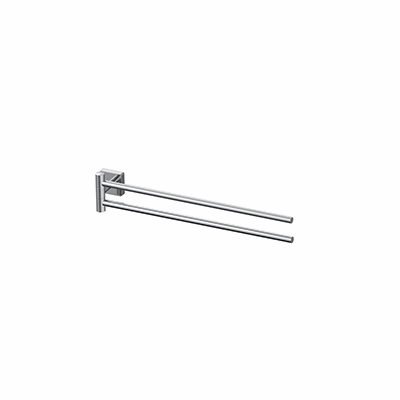 Double swing arm towel holder